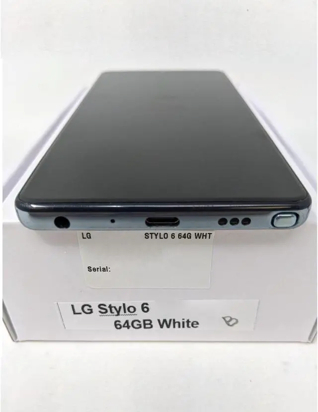 Alt view image 4 of 7 - LG Stylo 6 64GB LM-Q730QM5 GSM Unlocked 6.8 in IPS LCD Display 3GB RAM Triple 13MP + 5MP + 5MP Camera Smartphone - White - Good