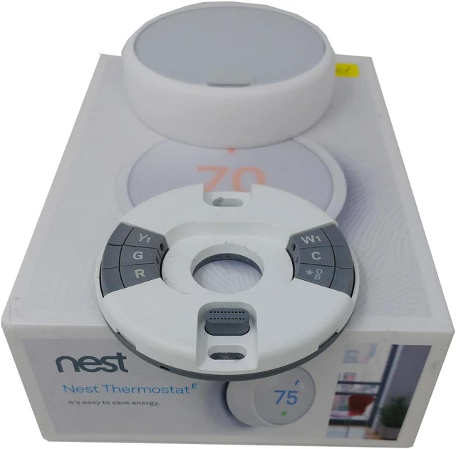 Alt view image 5 of 7 - Nest Thermostat E T4000ES Learning programmable Wi-Fi Smart Thermostat - White - Like new