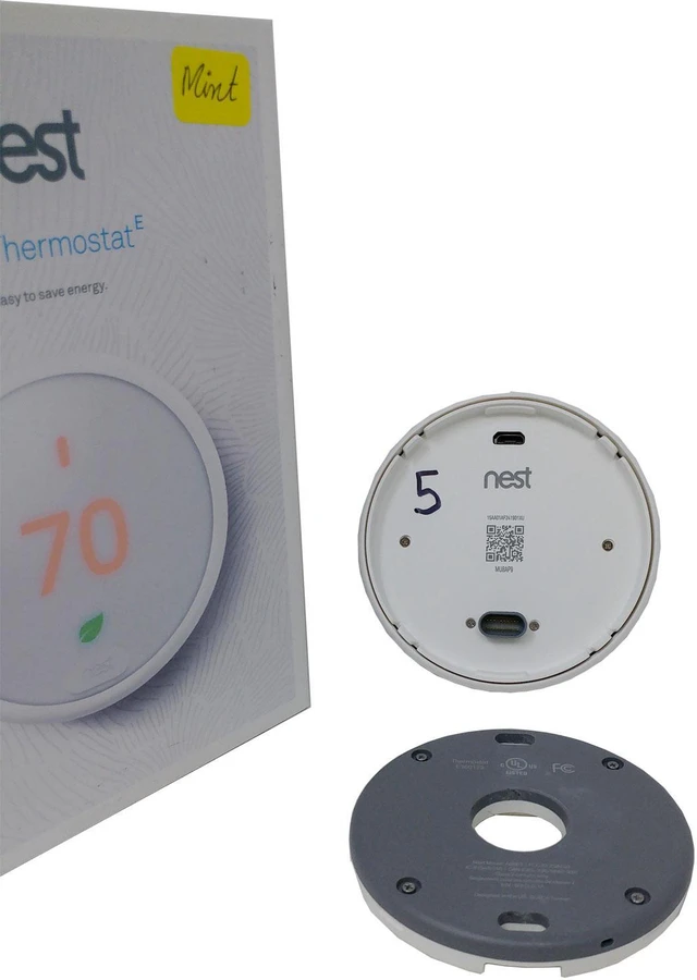 Alt view image 2 of 7 - Nest Thermostat E T4000ES Learning programmable Wi-Fi Smart Thermostat - White - Like new