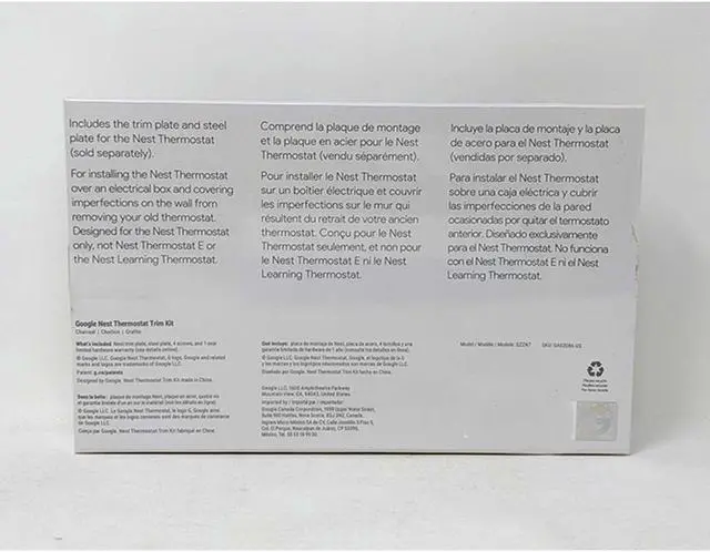 Alt view image 6 of 6 - Google Nest GA02086-US Thermostat Trim Kit - Charcoal