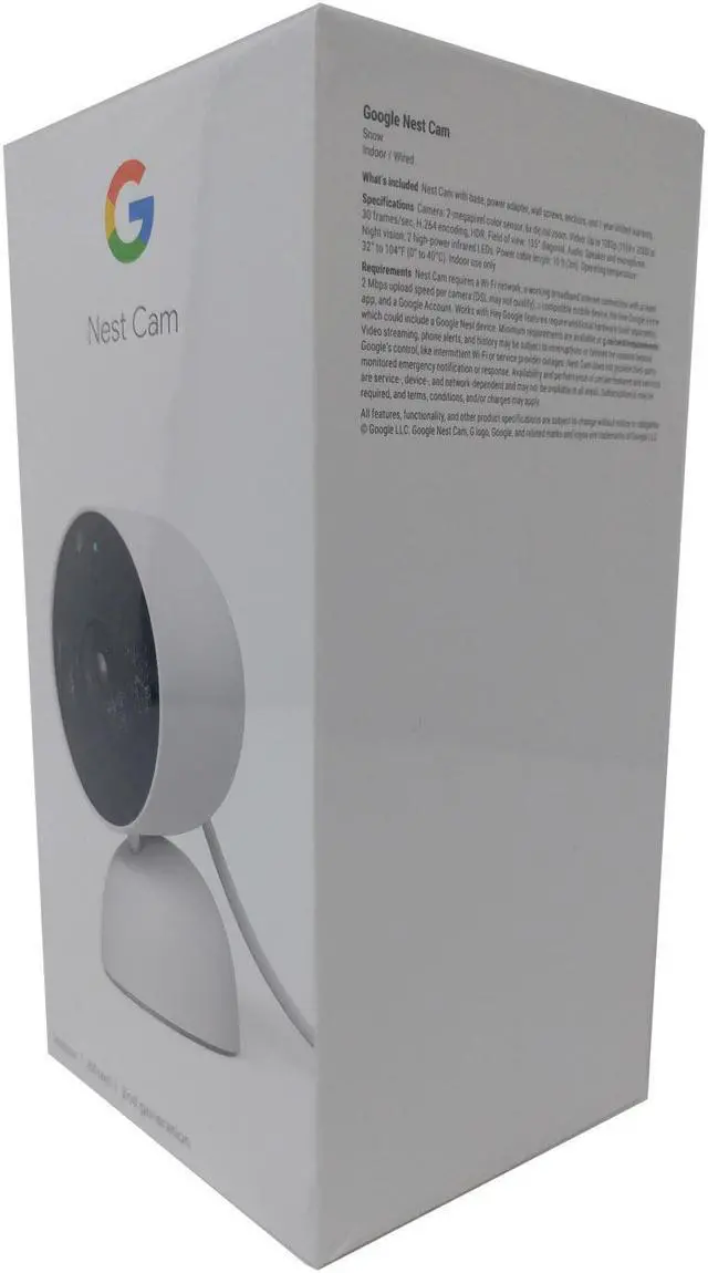 Alt view image 7 of 11 - Google Nest Indoor Cam (Wired) - Snow