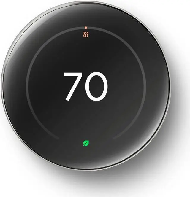 Main image of Google Nest Learning Thermostat GA05551-US (4th Gen) with Temperature Sensor (2nd Gen) - Polished Silver