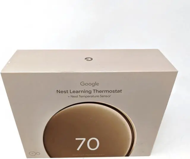 Alt view image 3 of 12 - Google Nest Learning Thermostat GA05171-US (4th Gen) with Temperature Sensor (2nd Gen) - Polished Gold