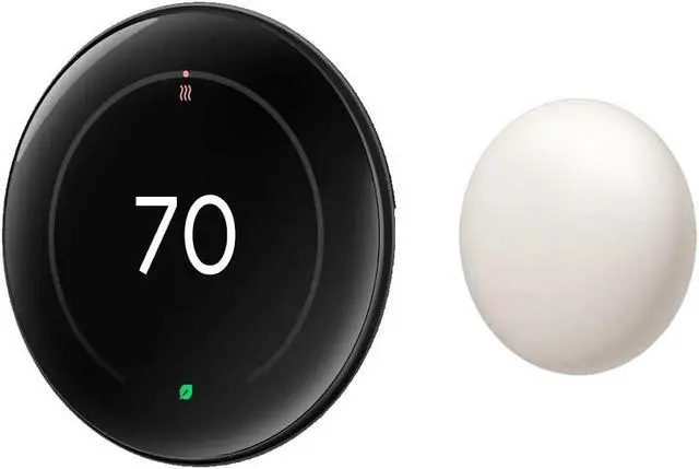Alt view image 6 of 12 - Google Nest Learning Thermostat GA05169-US (4th Gen) with Temperature Sensor (2nd Gen) - Polished Obsidian