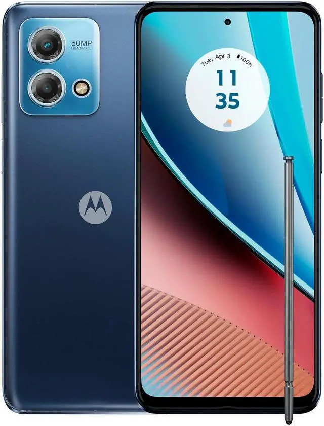 Alt view image 3 of 6 - Motorola Moto G Stylus 2022 XT2211-2 4G LTE 128GB Verizon prepaid 6.8 in 4GB RAM Smartphone - Blue