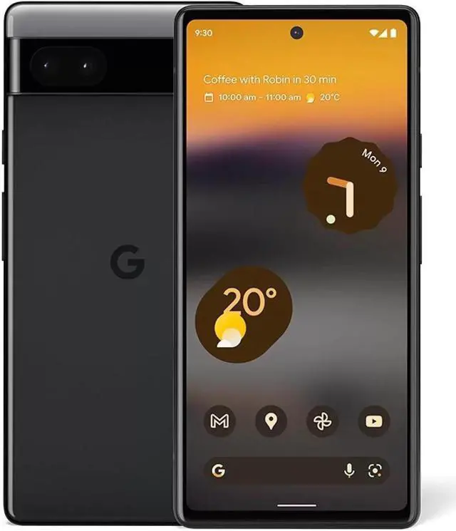 Alt view image 6 of 7 - Google Pixel 6a 5G GX7AS 128GB Verizon Prepaid Only 6.1 in 6GB RAM Smartphone - Charcoal - Mint
