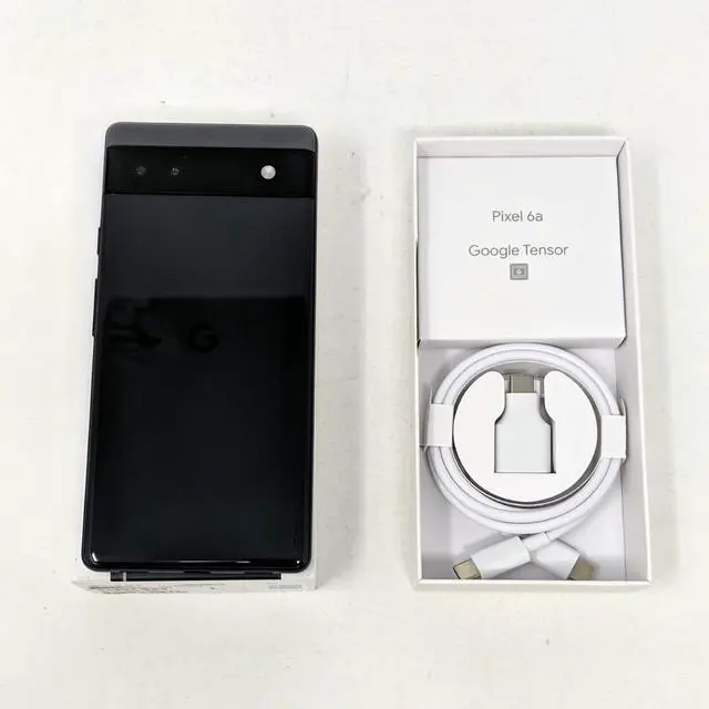 Alt view image 2 of 7 - Google Pixel 6a 5G GX7AS 128GB Verizon Prepaid Only 6.1 in 6GB RAM Smartphone - Charcoal - Mint