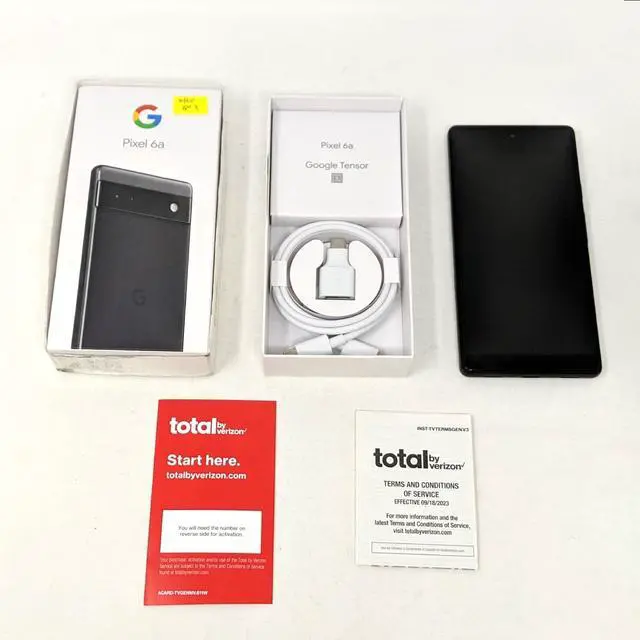 Main image of Google Pixel 6a 5G GX7AS 128GB Total by Verizon 6.1 in 6GB RAM Smartphone - Charcoal - Open Box