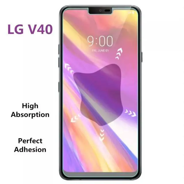 Alt view image 3 of 7 - LG V40 ThinQ Premium Tempered Glass Screen Protector-4 pack