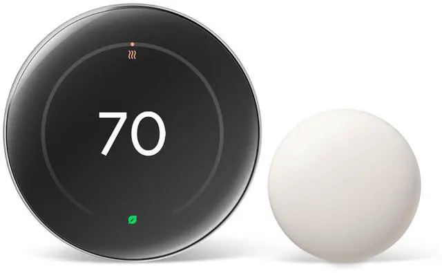 Main image of Google Nest Learning Thermostat Pro Edition with Temperature Sensor (4th Gen, 2024) Smart Energy Saving, Advanced Calibration, Adaptive Eco, Compatible with Alexa & Google Home (Polished Silver)