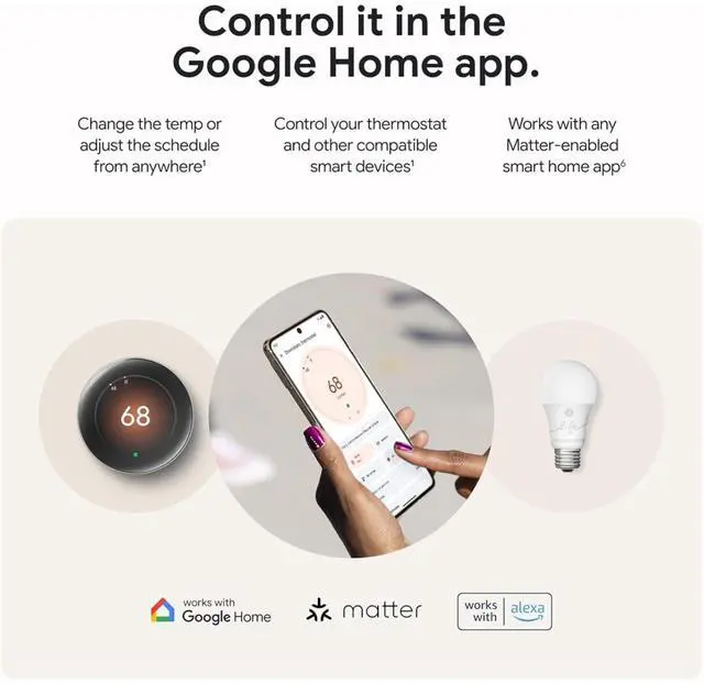 Alt view image 7 of 7 - Google Nest Learning Thermostat Pro Edition with Temperature Sensor (4th Gen, 2024) Smart Energy Saving, Advanced Calibration, Adaptive Eco, Compatible with Alexa & Google Home (Polished Silver)