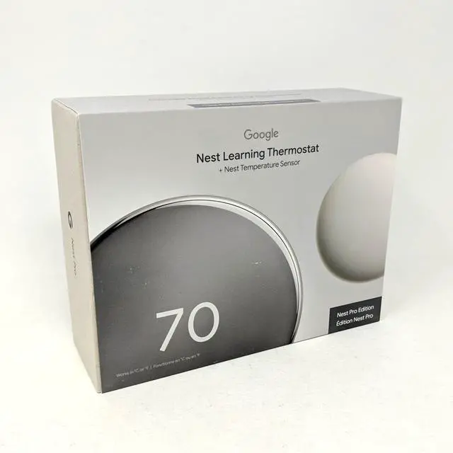 Alt view image 2 of 7 - Google Nest Learning Thermostat Pro Edition with Temperature Sensor (4th Gen, 2024) Smart Energy Saving, Advanced Calibration, Adaptive Eco, Compatible with Alexa & Google Home (Polished Silver)