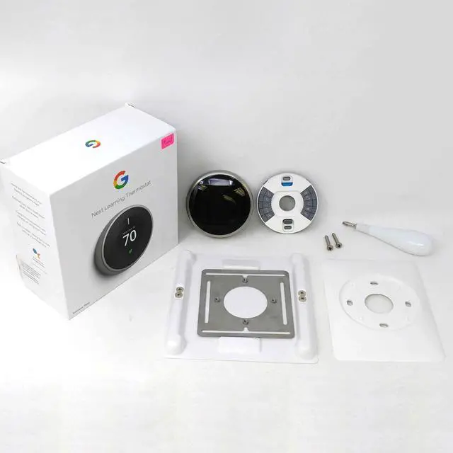 Main image of Google Nest 3rd Gen T3007ES Stainless Steel Learning Thermostat Mint