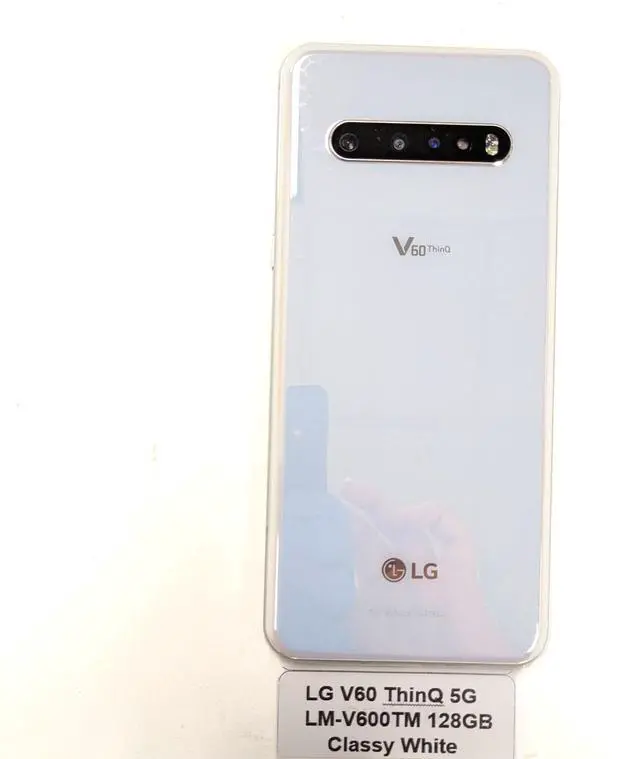 Alt view image 4 of 5 - LG V60 ThinQ 5G 128GB LM-V600TM T-Mobile 6.8 inch 8GB RAM Smartphone - Classy White - Good