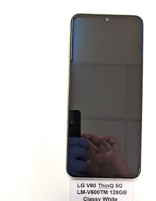 Alt view image 3 of 5 - LG V60 ThinQ 5G 128GB LM-V600TM T-Mobile 6.8 inch 8GB RAM Smartphone - Classy White - Good