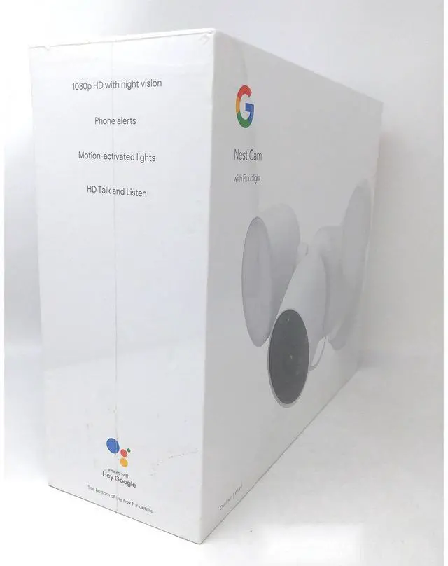 Alt view image 4 of 7 - Google Nest Cam with Floodlight Camera & Night Vision GA02411-US - Snow - New