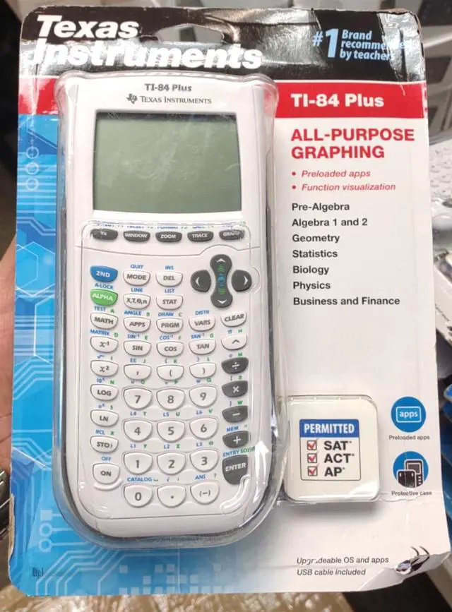 Alt view image 4 of 5 - Texas instruments TI-84 Plus Graphing Calculator- White - New