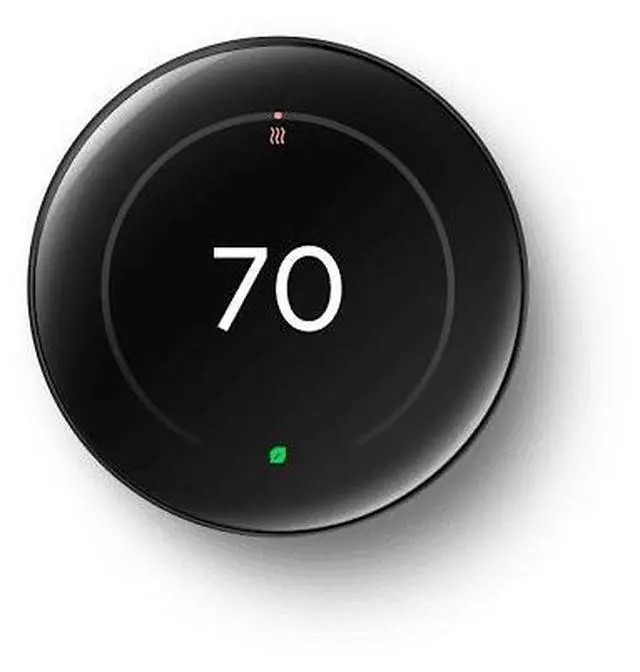 Alt view image 5 of 5 - Google Nest Learning Thermostat GA05169-US (4th Gen) with Temperature Sensor (2nd Gen) - Polished Obsidian - Mint