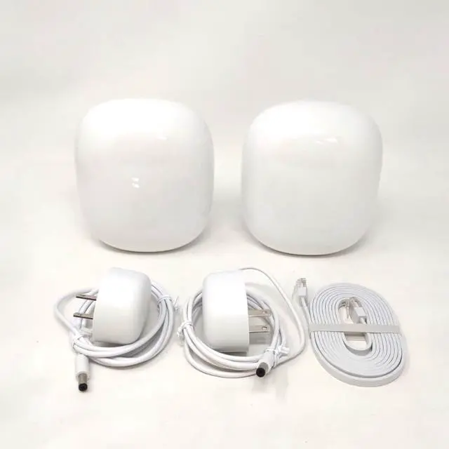 Main image of Google Nest Wifi Pro 6e AXE5400 Tri-Band GA03030-US Mesh Router 2 Pack - Snow- Mint