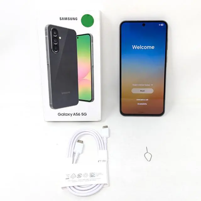 Main image of Samsung Galaxy A56 5G SM-A566E/DS 256GB GSM Unlocked 12GB RAM Smartphone - Awesome Graphite - Mint