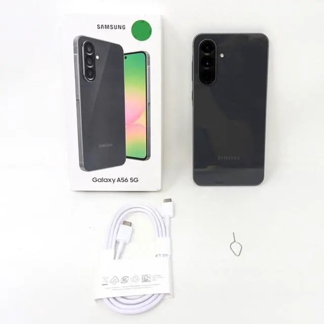 Alt view image 2 of 7 - Samsung Galaxy A56 5G SM-A566E/DS 256GB GSM Unlocked 12GB RAM Smartphone - Awesome Graphite - Mint