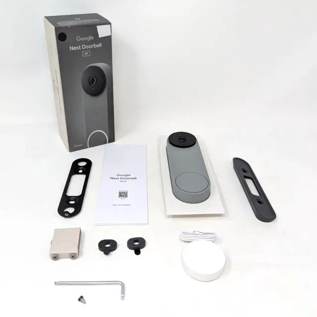 Main image of Google Nest GA09968-US Wired 3rd generation 2K Video and Night Vision Doorbell - Hazel -OB