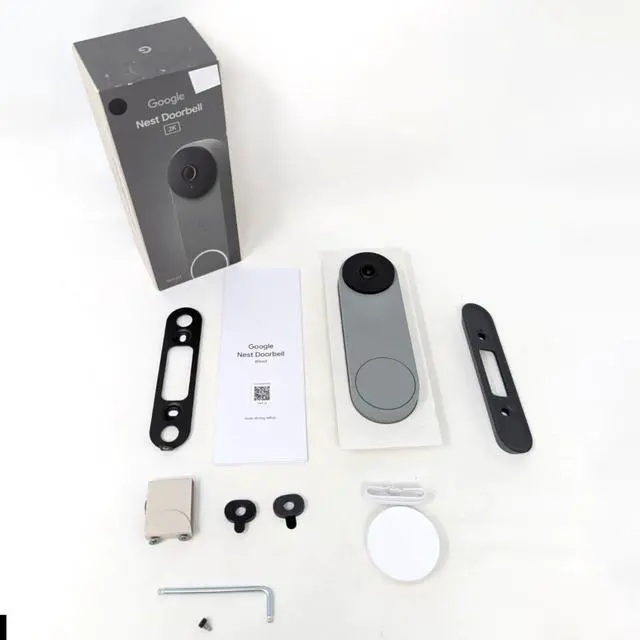 Alt view image 2 of 6 - Google Nest GA09968-US Wired 3rd generation 2K Video and Night Vision Doorbell - Hazel -OB