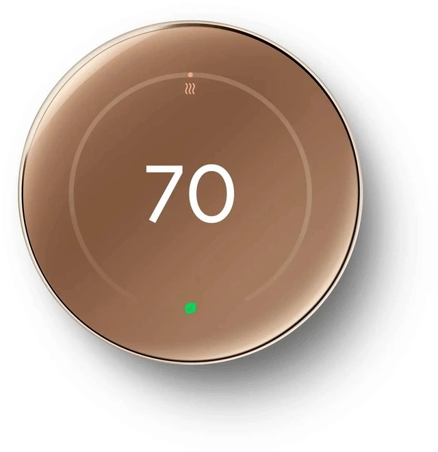Alt view image 2 of 5 - Google Nest Learning Thermostat GA05171-US (4th Gen)Temperature Sensor(2nd Gen) - Polished Gold - Good