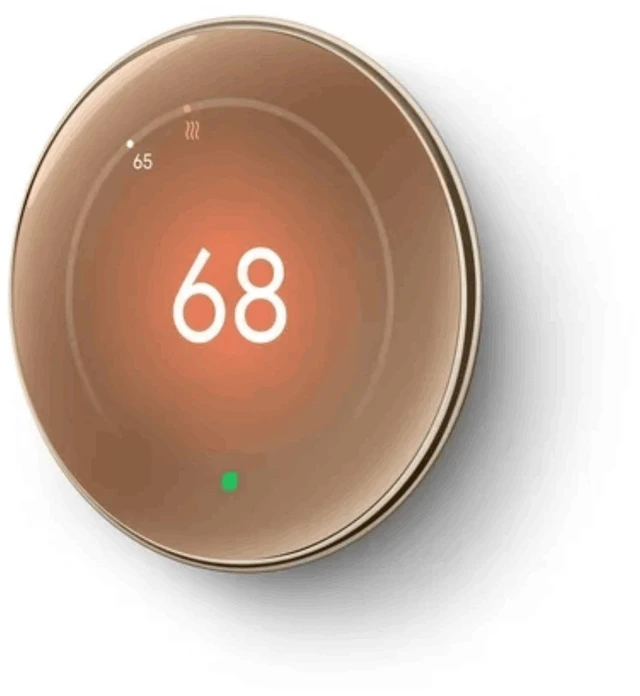 Alt view image 4 of 5 - Google Nest Learning Thermostat GA05171-US (4th Gen)Temperature Sensor(2nd Gen) - Polished Gold - Good
