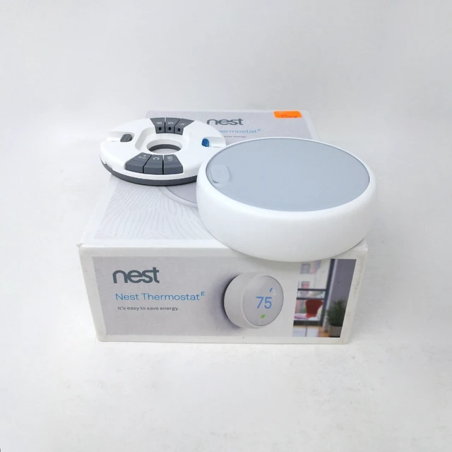 Alt view image 3 of 6 - Google Nest Thermostat E T4000ES Learning Wi-Fi Programmable Smart Thermostat - White - OB