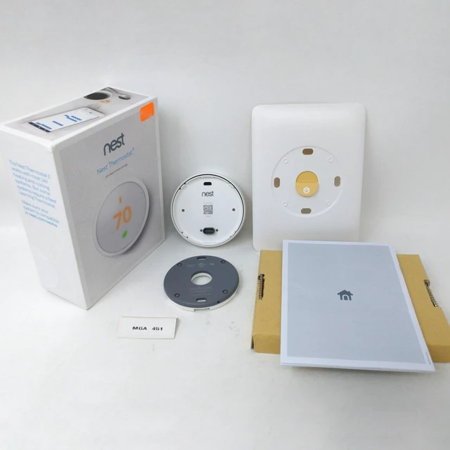 Alt view image 2 of 6 - Google Nest Thermostat E T4000ES Learning Wi-Fi Programmable Smart Thermostat - White - OB