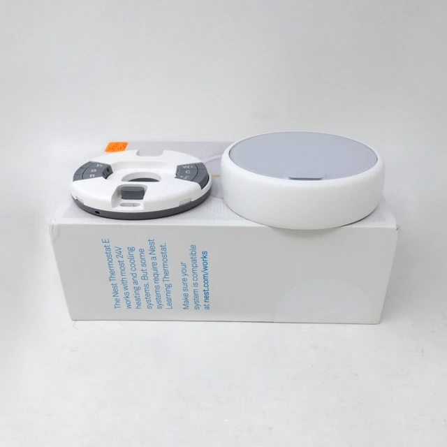 Alt view image 4 of 6 - Google Nest Thermostat E T4000ES Learning Wi-Fi Programmable Smart Thermostat - White - OB