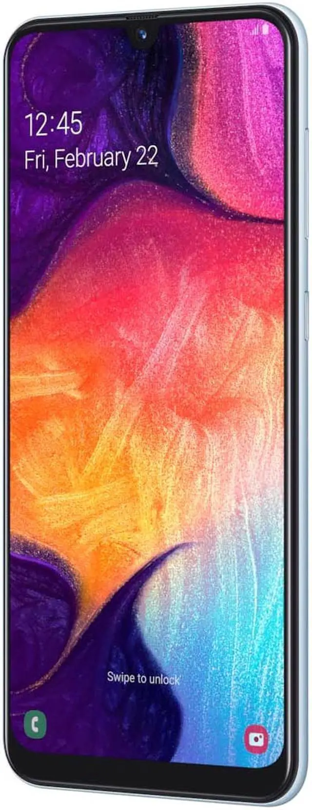 Alt view image 3 of 4 - Samsung Galaxy A50 64GB A505G/DS Dual SIM GSM Factory Unlocked 4G LTE 6.4" SUPER AMOLED Display 4GB RAM Triple 25MP + 8MP + 5MP Camera Phone - White - International Version - Free SD Card