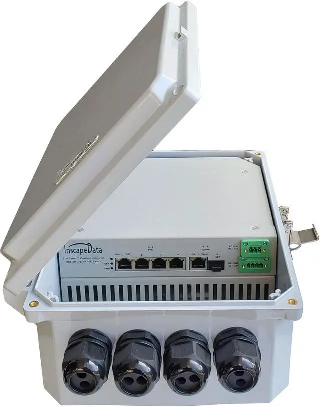 Main image of LinkPower LPS940RF-300-T1 Outdoor IP68 Contractor-Grade 6-Port Gigabit Unmanaged 802.3at/af PoE Switch with 1 RJ45 & 1 SFP 1.25Gb Uplink Ports, 300W Total PoE Output