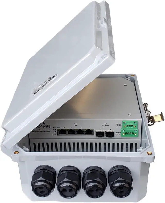 Main image of LinkPower LPS940F-300-T1 Outdoor IP68 Contractor-Grade 6-Port Gigabit Unmanaged 802.3at/af PoE Switch with 2 SFP 1.25Gb Uplink Ports, 300W Total PoE Output