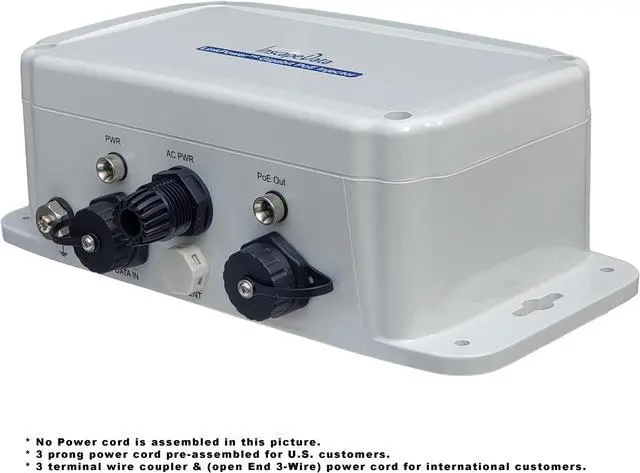 Alt view image 4 of 7 - LinkPower PIS2060 Outdoor 2-Port Gigabit PoE Injector, 802.3bt, Up to 60W, 3-Year Warranty