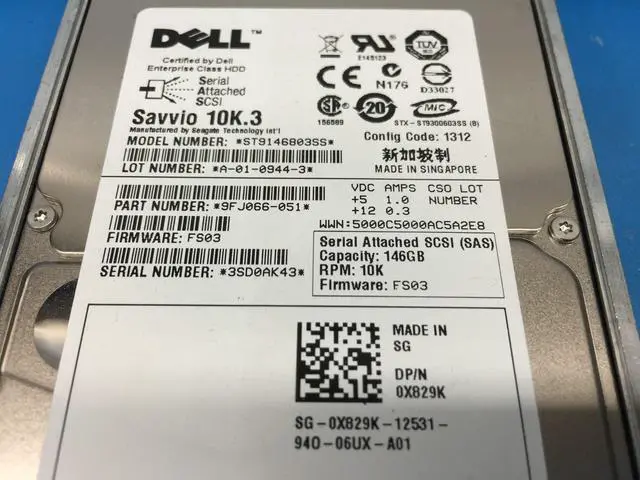 Alt view image 2 of 8 - Dell X829K 146 GB Hard Drive - 2.5" Internal - SAS (6Gb/s SAS)