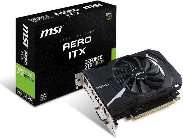 Alt view image 7 of 7 - MSI GeForce GTX 1050 Ti DirectX 12 GTX 1050 Ti AERO ITX 4G OC 4GB 128-Bit GDDR5 PCI Express 3.0 x16 HDCP Ready Video Card