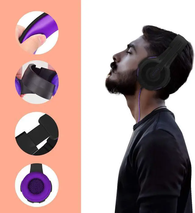 Alt view image 7 of 7 - AH68 Wired icrophone Gaming Headset, Soft and Comfortable Leather, Stereo Surround,Over Ear Gaming Headset for PC/MAC / PS4