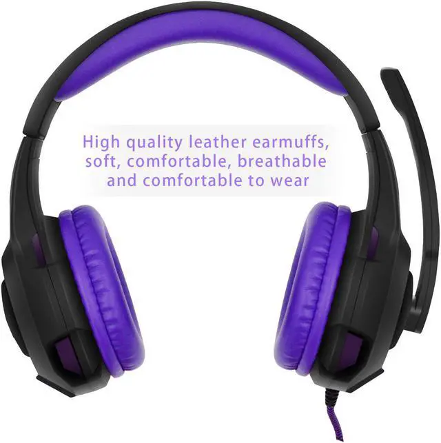 Alt view image 3 of 7 - AH68 Wired icrophone Gaming Headset, Soft and Comfortable Leather, Stereo Surround,Over Ear Gaming Headset for PC/MAC / PS4