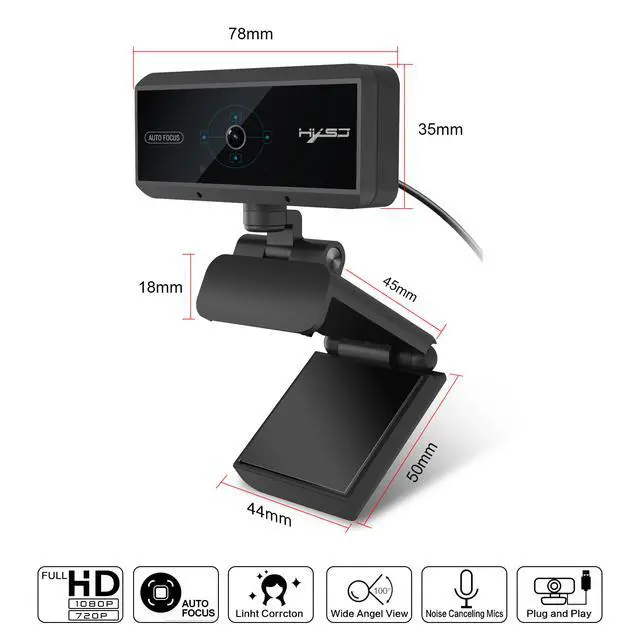 Alt view image 3 of 11 - Anivia 1080p HD Auto Focus Webcam, USB Desktop Laptop Camera, Mini Plug and Play Video Calling Computer Camera, Built-in Mic, Flexible Rotatable Clip