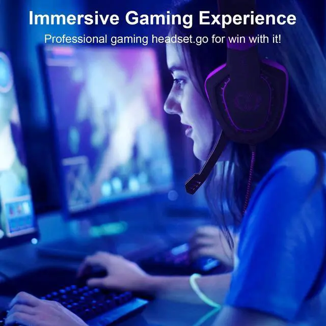 Alt view image 6 of 14 - Anivia AH28 3.5mm Wired Gaming Headset with Microphone,Noise Isolating Volume Control for Pc/Mac/Ps4/Phone