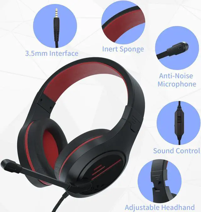 Alt view image 3 of 7 - PS4 Gaming Headset, Stereo Gaming Headphone with Microphone Vibration for Laptop PC/Xbox one