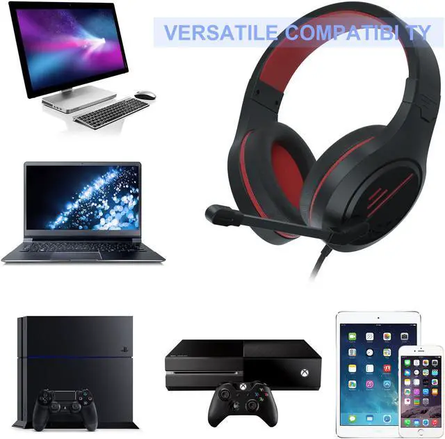 Alt view image 5 of 7 - PS4 Gaming Headset, Stereo Gaming Headphone with Microphone Vibration for Laptop PC/Xbox one