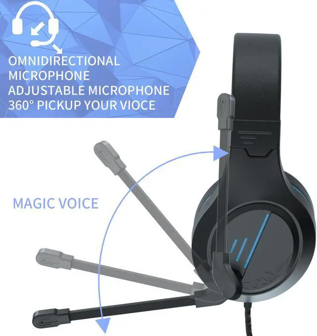 Alt view image 2 of 7 - PS4 Gaming Headset, Stereo Gaming Headphone with Microphone Vibration for Laptop PC/Xbox one