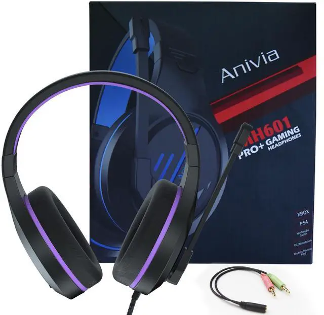 Alt view image 7 of 13 - Gaming Headset, Stereo Gaming Headphone with Microphone Vibration for Laptop, PC, Computer(Black Purple)