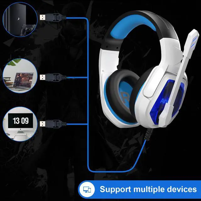 Alt view image 5 of 7 - Anivia MH901 7.1 Wired PC Gaming Headset,PS4 Gaming Headset High sound sensitivity Headphone with Mic for New Xbox One/Mac
