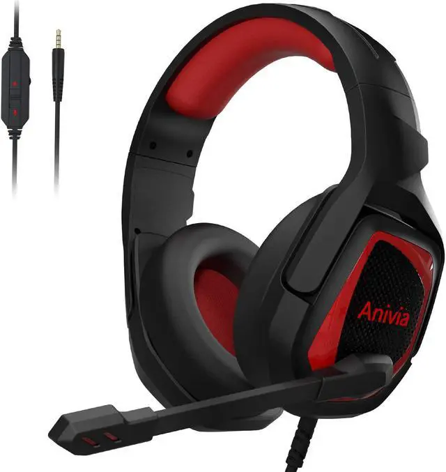 Main image of PS4 Gaming Headset, Anivia PC Gaming Headset with Mic, Stereo Headphones Gaming Headset, 7.1 Surround Stereo Headset for PC Computers Xbox One Controller, Android, iOS Laptop,Tablet(MH602 Red)