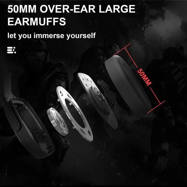Alt view image 5 of 7 - PS4 Gaming Headset, Anivia PC Gaming Headset with Mic, Stereo Headphones Gaming Headset, 7.1 Surround Stereo Headset for PC Computers Xbox One Controller, Android, iOS Laptop,Tablet(MH602 Red)