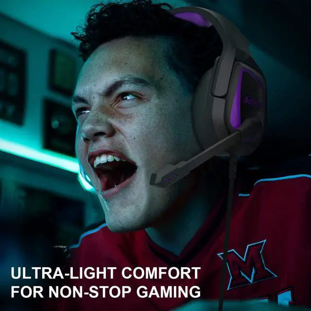 Alt view image 7 of 7 - Gaming Headset, Anivia PS4 Over Ear Headphones Soft Memory Earmuffs with Mic, Stereo Bass Surround for PS4 PC Xbox Laptop Mac